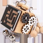 Детский лабиринт, занятый блок, игрушки Монтессори, разблокировка лабиринта, занятый деревянный строительный блок