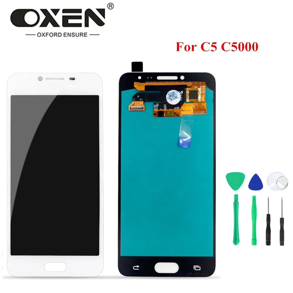 

OXEN OLED LCD Display for SAMSUNG Galaxy C5 C5000 Touch Screen Digitizer Assembly Replacement Phone Panel 100% Tested + Tools