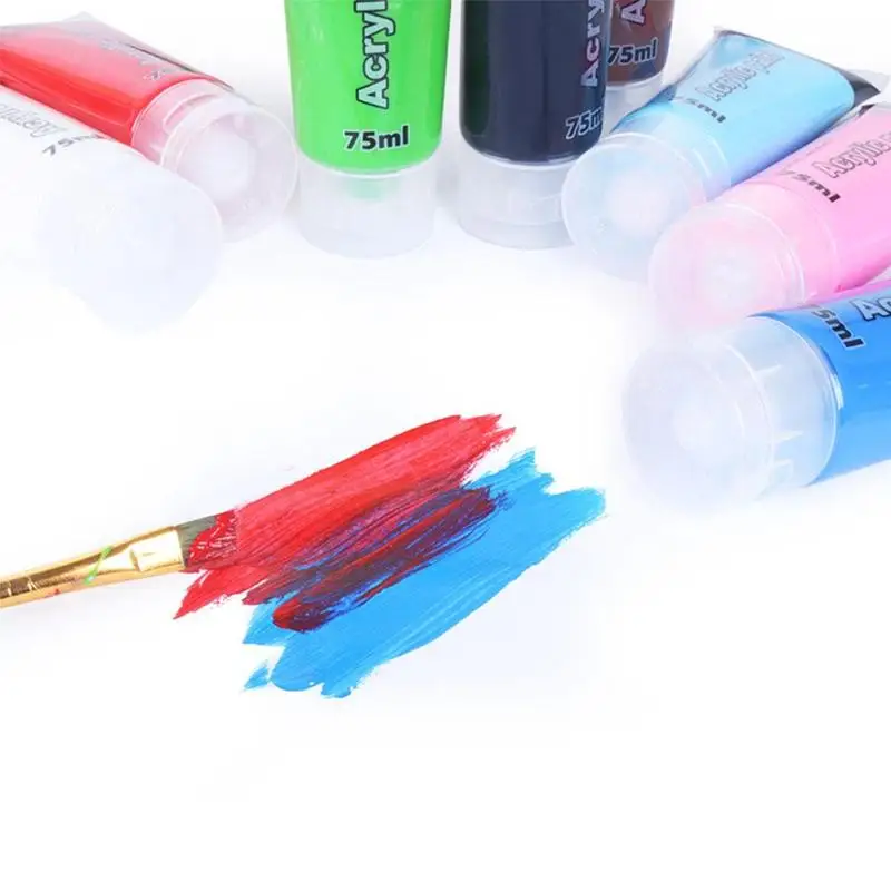 

75 ml Acrylic paint Washable Colorful Drawing Toy Kids Paint Craft Nail Toys Finger Diy Painting Finger Painting For Kids V3N6