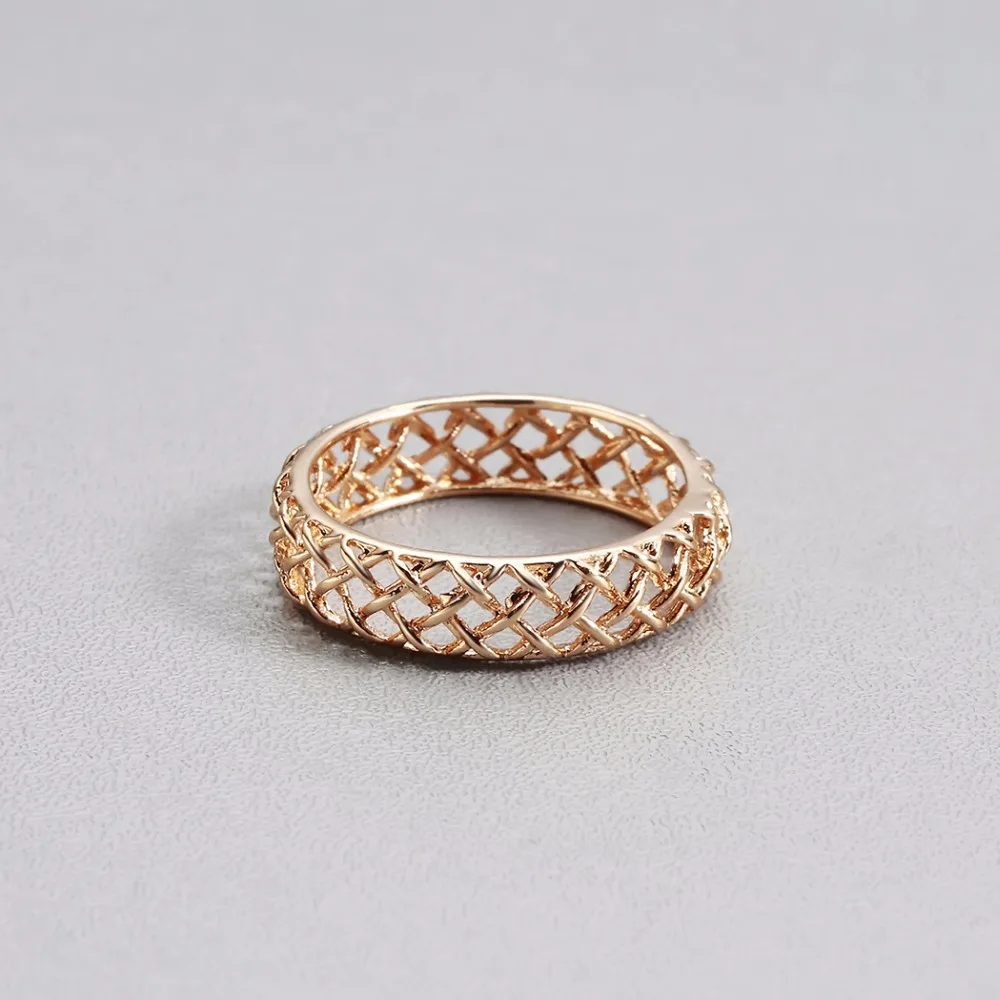 QIMING Fashion Golden Simple Rings For Women Hollow Out Vintage Gold Jewelry Geometry Shape Bague Cheap Female Ring Gift | Украшения и