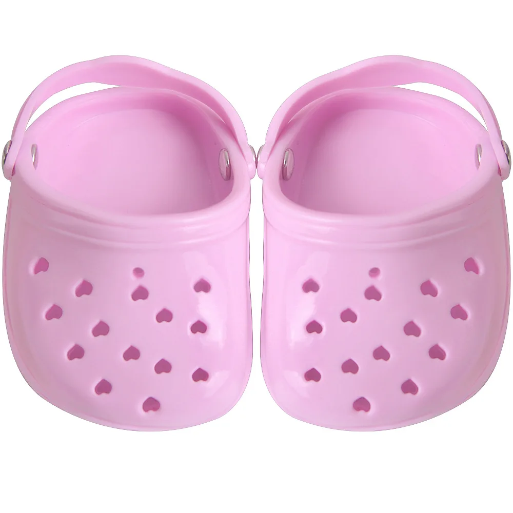 

2021 New Fit 18 inch 40-43cm Born Baby Doll Shoes Accessories Red Green Pink Sandals Shoes For Baby Birthday Festival Gift