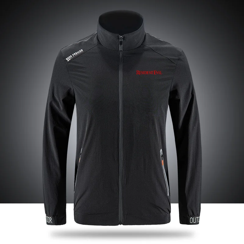 

Umbrellas Resident Evils Jackets Breathable Men's Jackets Outdoor Zippered Light Soft Front Printe sportswear jackets tops N026