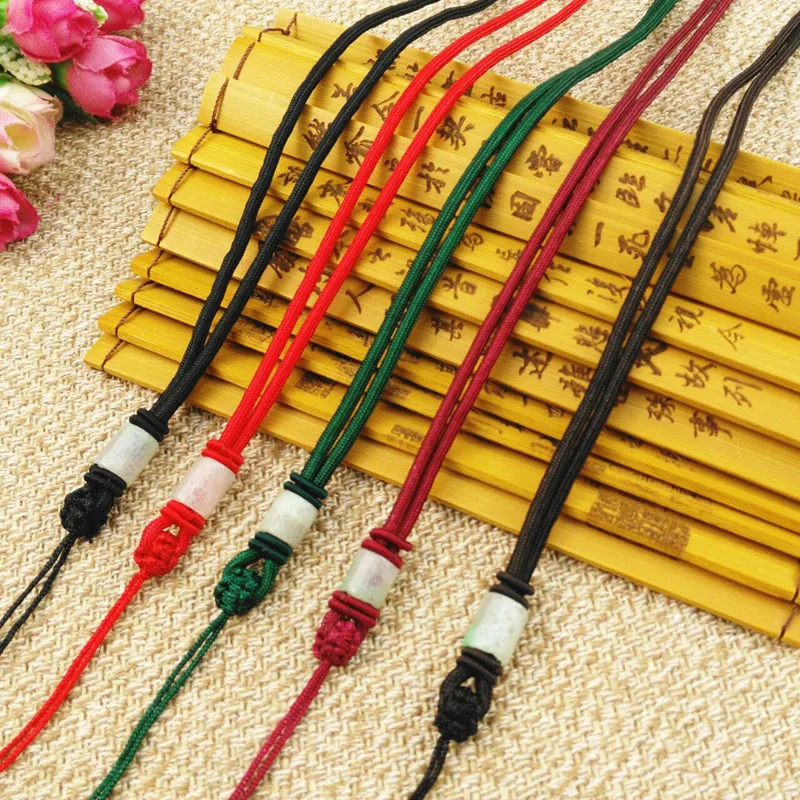 

Straight Barrel Jadeite Jewelry Chain Rope DIY Hand-Knitted Pendant Wear