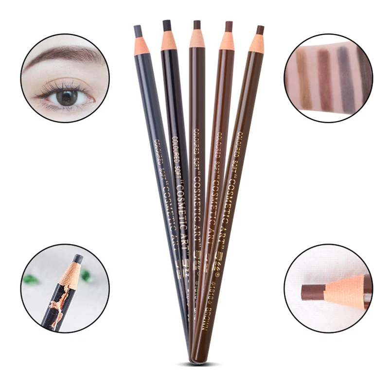 

5pcs Eyebrow Pencil Makeup Eyebrow Enhancers Cosmetic Art Waterproof Tint Stereo Types Brown Beauty Eye Brow Pen ToolWholesale