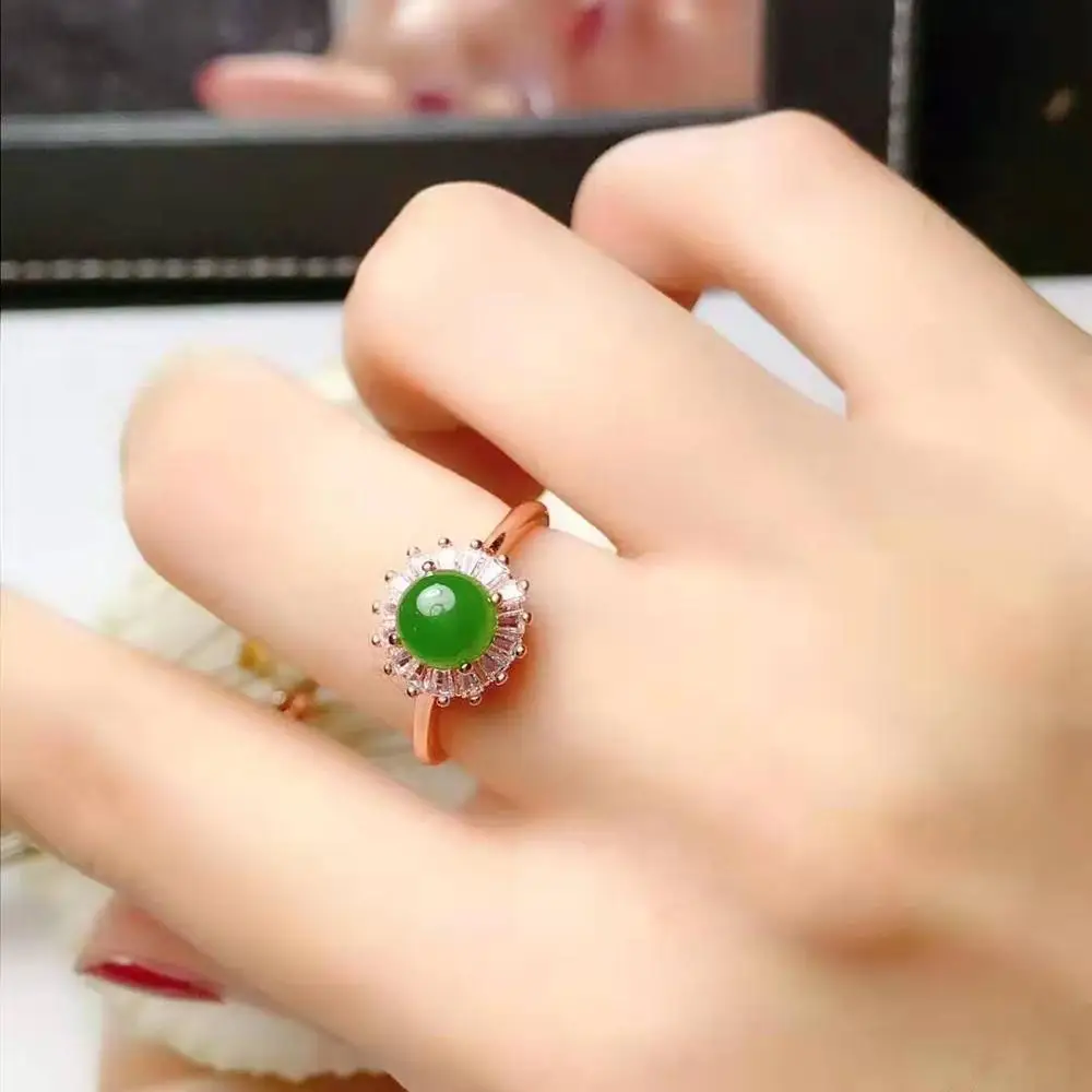 Классический натуральный нефритовый драгоценный камень ожерелье серьги кольцо