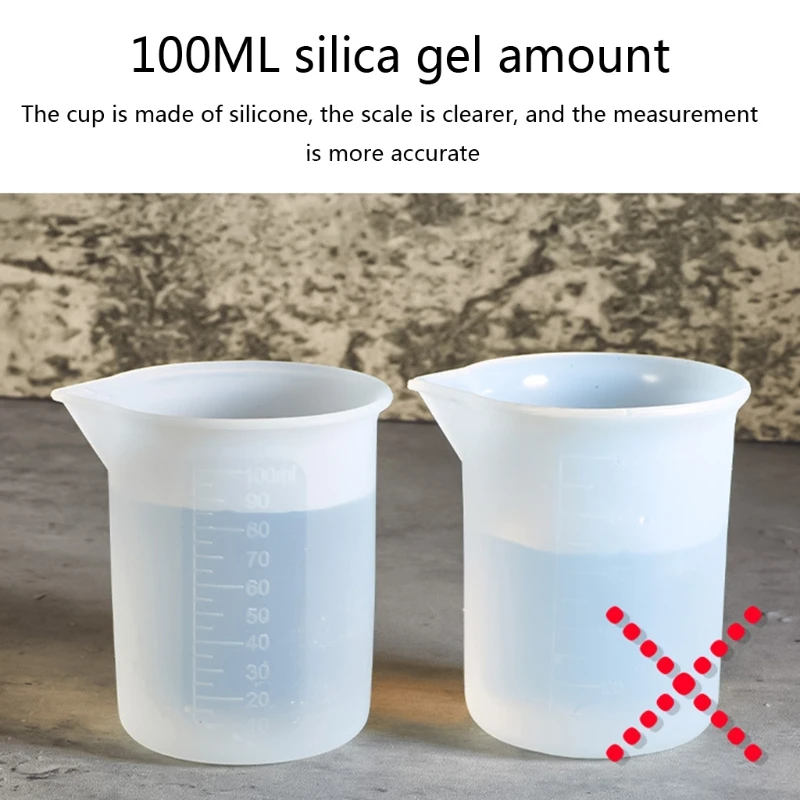 

8 Pcs Silicone Measuring Cup Set Resin Casting Diy Tool Kit 4 Pieces 100ml Reusable Measuring Cup and 4 Mixing Cups