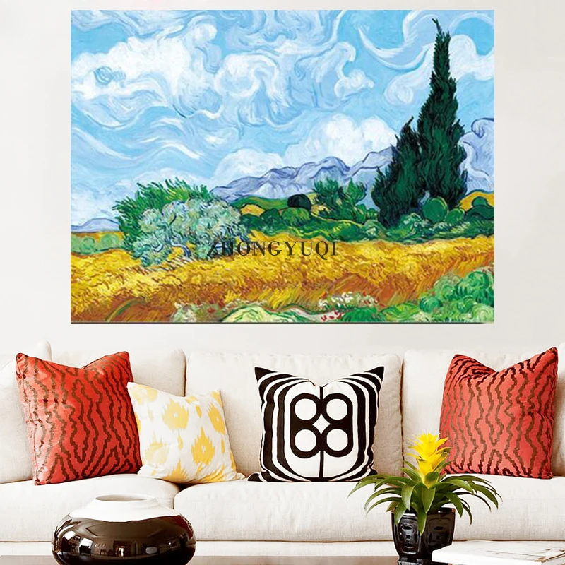 Картины на холсте Ван Гога Звездная ночь Реплика стену импрессионистские