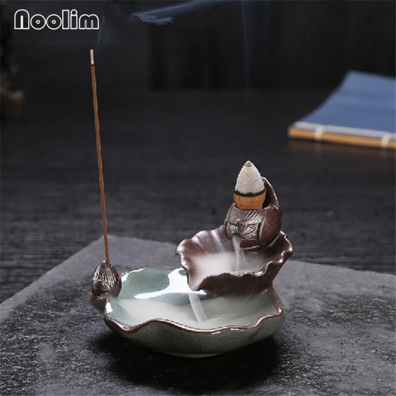 Зеленые керамические искусственные благовония в форме ракушки из бамбука | Дом и