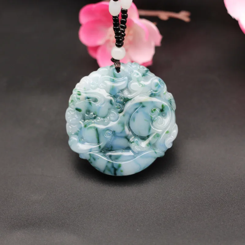 

Natural Color Chinese Jade Pixiu Pendant Necklace Beads Hand-Carved Fashion Charm Jewelry Accessories Amulet for Men Women Gifts