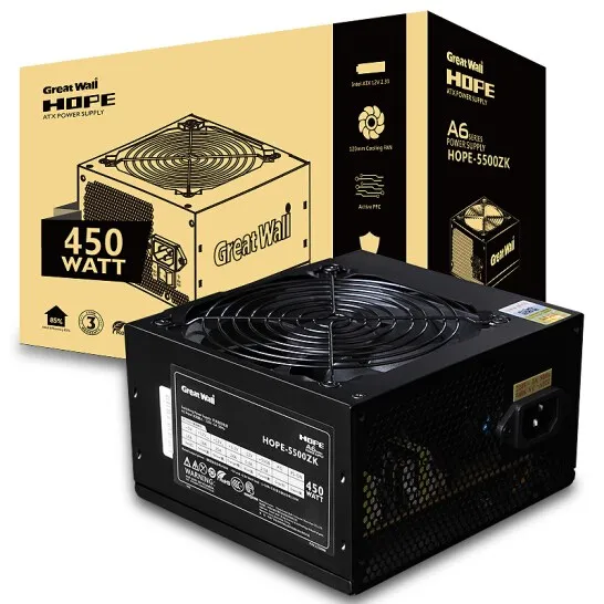 GreatWall/блок питания для компьютера/Номинальная мощность 450 Вт HOPE 5500 zk (0 дБ/емкость
