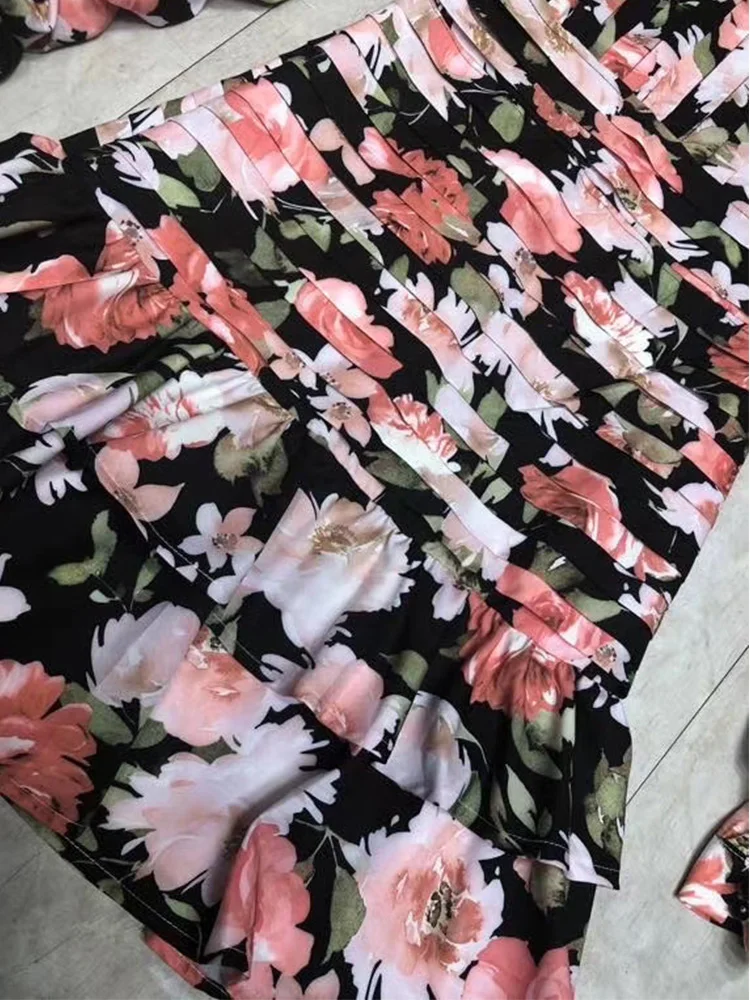 

Retro, heavy craftsmanship, draped, multi-layered, high-waisted, hip-wrapped dress, ladies' autumn new style, ruffled tutu skirt