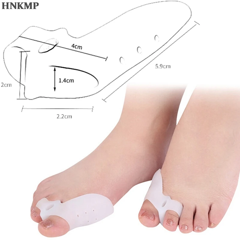 

2Pcs Silicone Foot Care Tool Bunion Toes Corrector Orthotics Hallux Valgus Straightener Separator Ease Pain New
