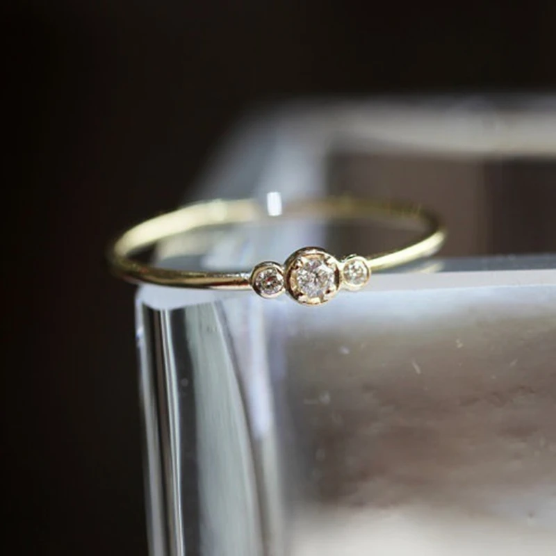 Простые тонкие кольца из розового золота для женщин очаровательные ювелирные