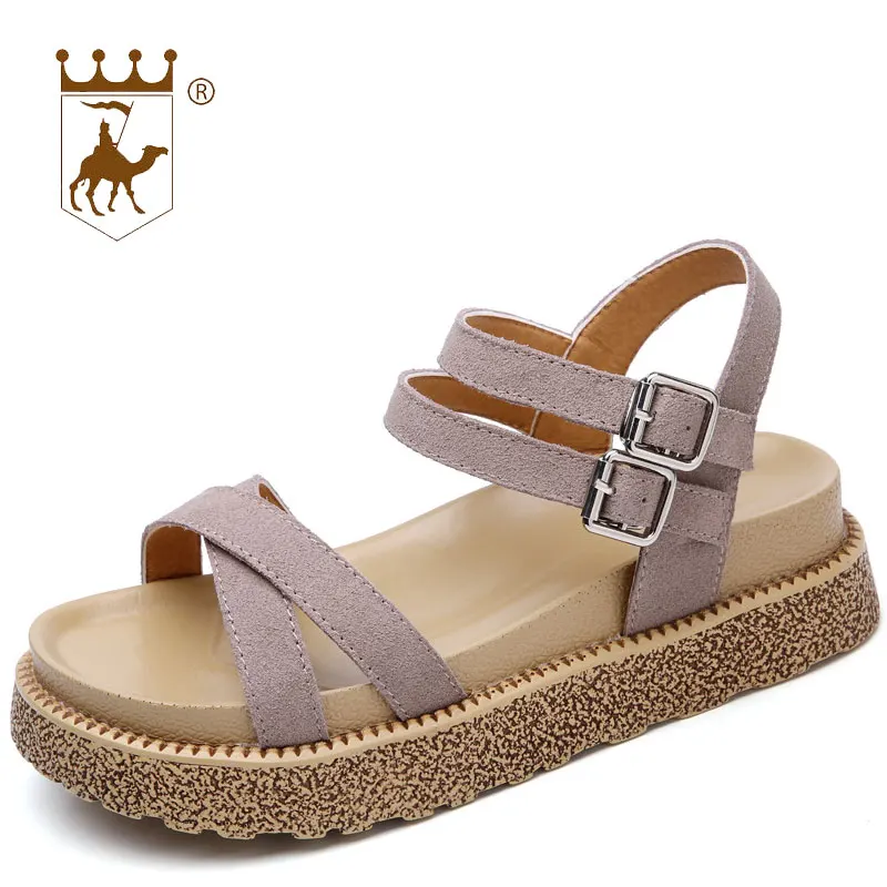 BACKCAMEL2018 Новая летняя обувь женские босоножки кожаные сандалии с открытым носком