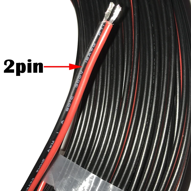 10 м 18 AWG 2*0,75 мм Удлинительный провод кабель используется для 12 В 24 в светодиодный ленточный кабель рекламный светильник