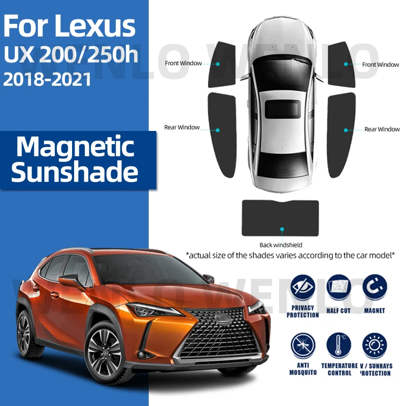 

For Lexus UX 2019-2021 Side Window Car Sunshade Front Windshield Blind Sun Shade Magnetic Visor Mesh Curtains