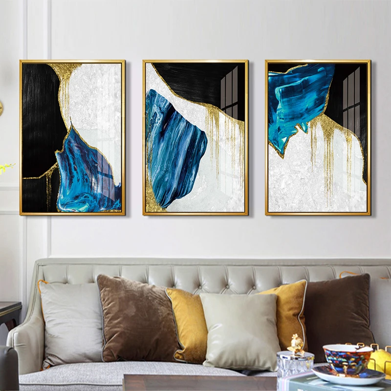 

Nordic Style Modular Wall Artwork 3 Pieces Canvas Paintings Abstract Pictures Prints Poster Home Decor For Living Room Framework
