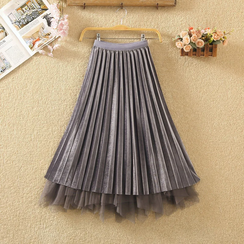 Весенняя женская новая юбка с высокой талией на осень и зиму двухсторонняя