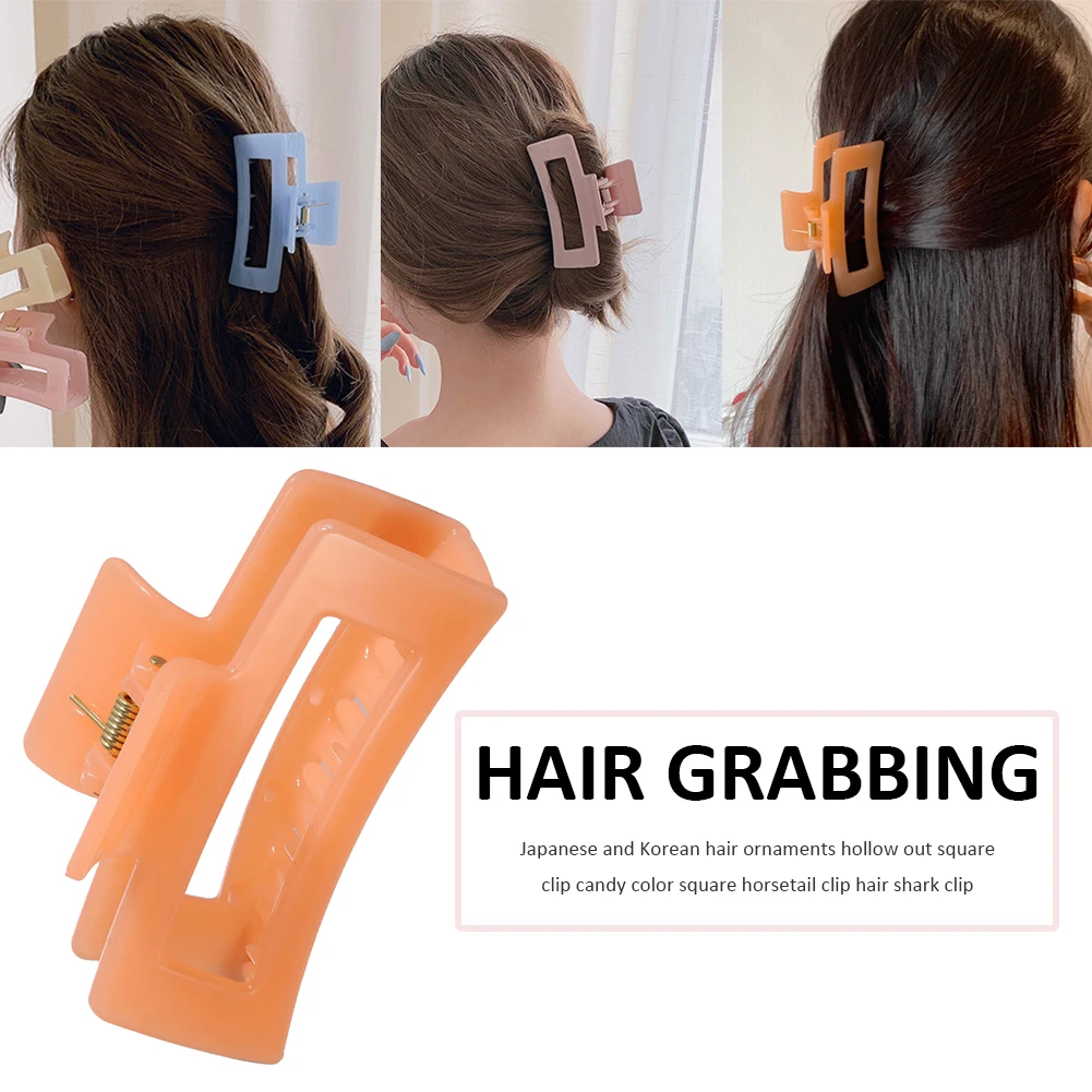 

Plastic Square Hollow Claw Hairpin Back Head Hair Fixed Large Clip Headwear