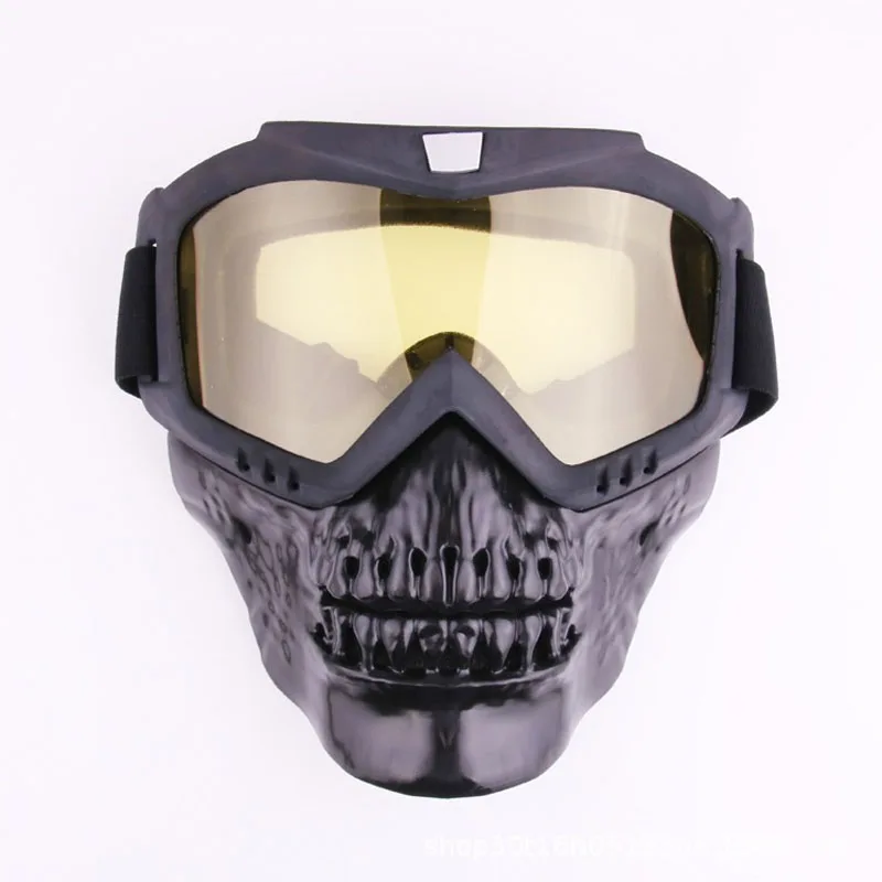 Классная мотоциклетная маска для лица с черепом очками съемные модульные очки