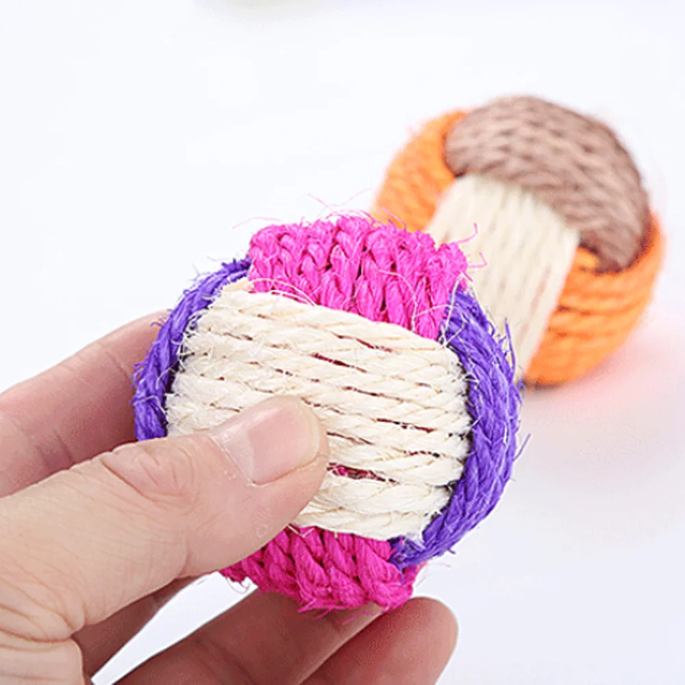 Сизалевая пеньковая веревка игрушка для кошек мяч Интерактивная жевания шарики