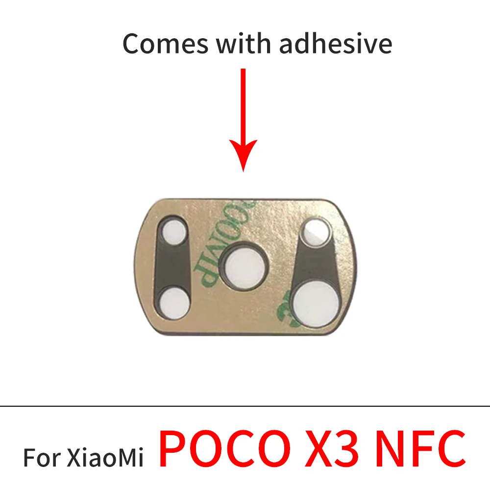 

Back Rear Camera Glass Len Cover With Glue Adhesive For Xiaomi POCO X3 NFC Replacement Parts