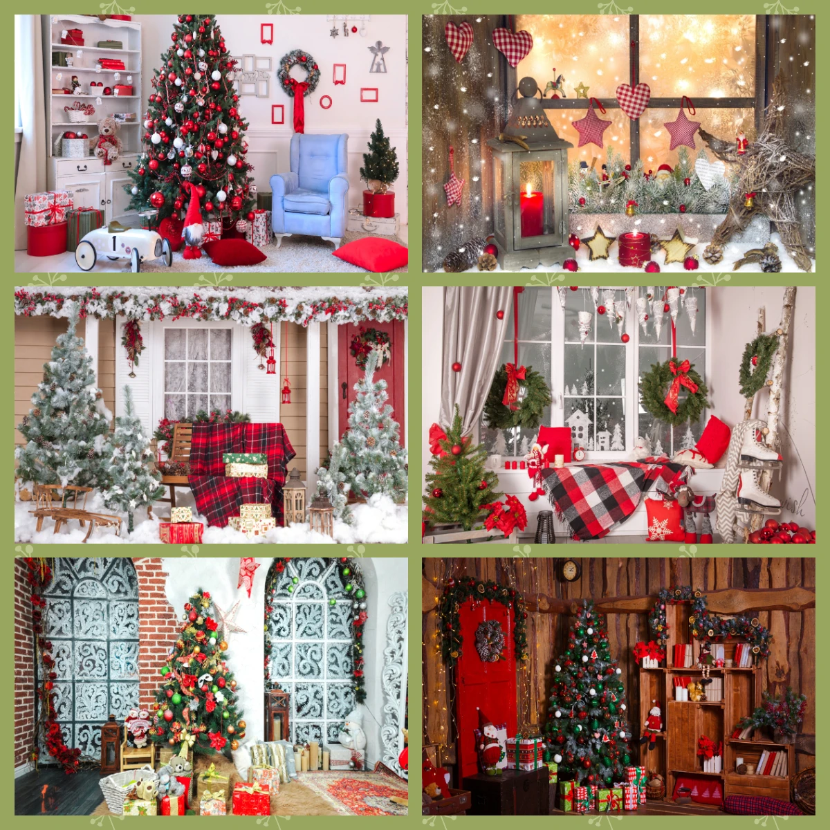 

LEVOO Christmas Party Decor Backdrop Christmas Tree Gifts Baby Family Portrait Background Photography Photophone Photo Studio