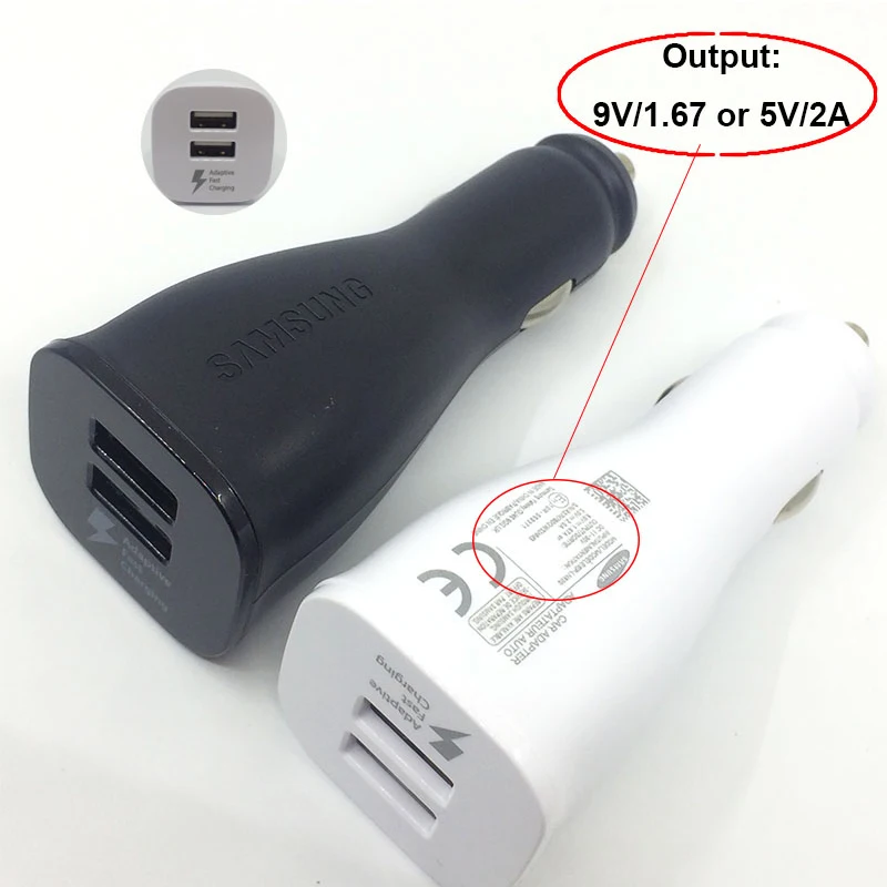 Автомобильное зарядное устройство Samsung 2 USB порта кабель Micro –Type C