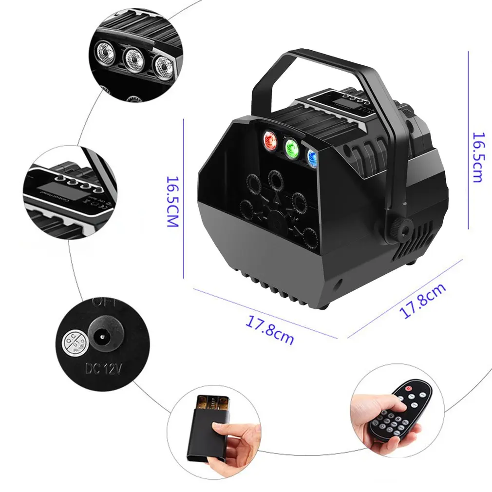 Светодиодная мини-машина для мыльных пузырей пузырьковая машина RGB светильник
