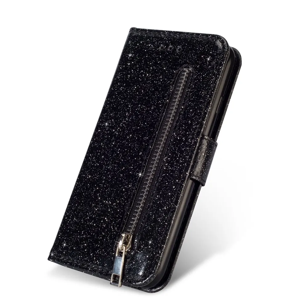 Black L-FADNUT для huawei P20 Lite P30 mate 20 Pro, роскошный элегантный блестящий чехол-кошелек с откидной крышкой и подставкой, Кожаные чехлы, блестящий чехол-бампер со слотом для карт - Цвет: Black