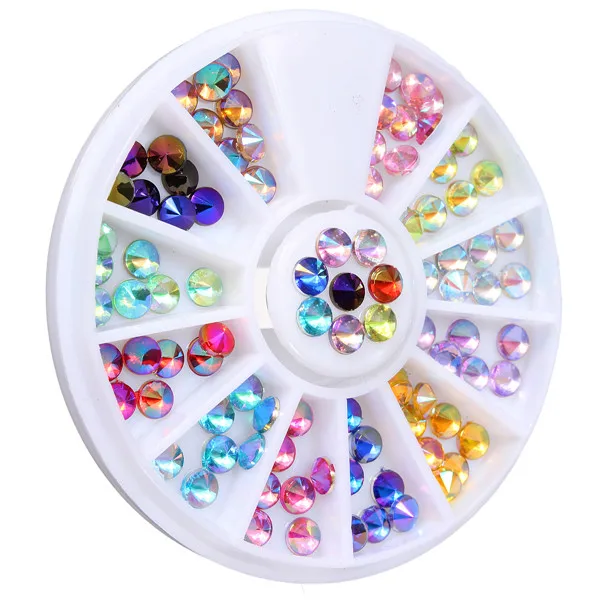 

ERT! Sharp End AB Nail Art Decorations Rhinestone Sticker 120PCS in 12 Color for nail accessories for nail decoration rhinestone