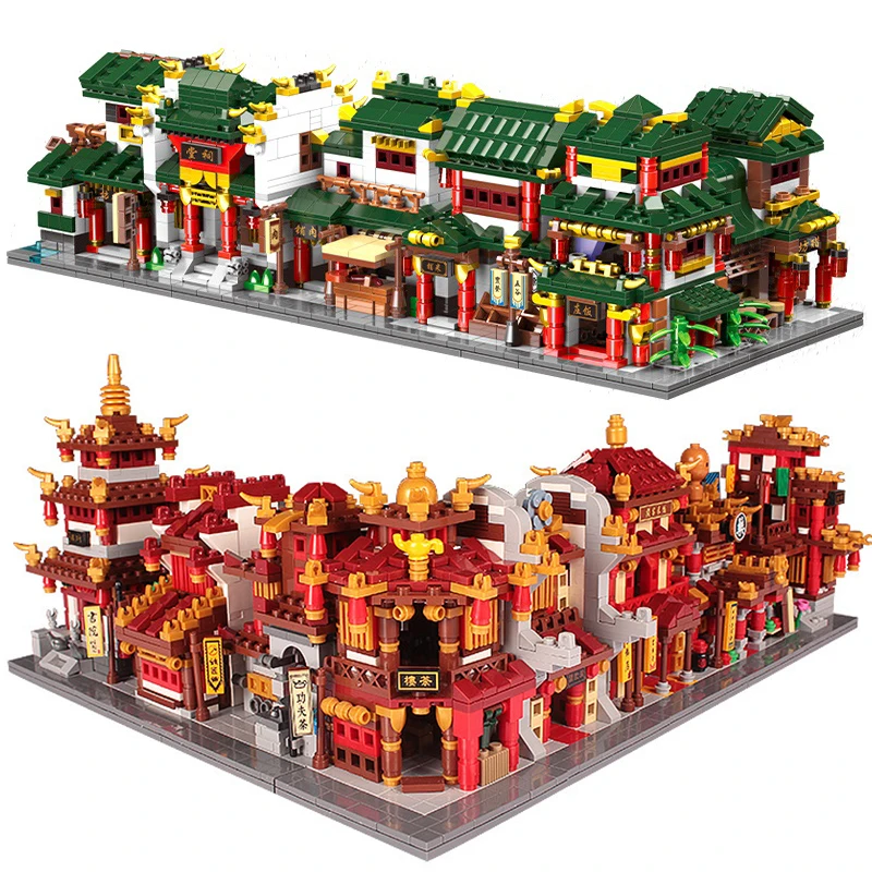 Мини-конструктор город и улица из Китая строительные блоки китайская
