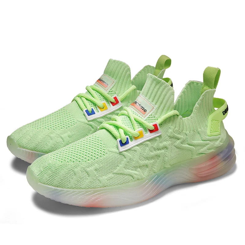 

Trend Style Men Casual Shoes 2021 New Fashion Breathable Mesh Light Personality Sneakers Flying Weaving Tenis Masculino777