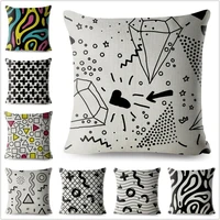 geometry wave stripe dot print cushion cover square sofa home decor pillows