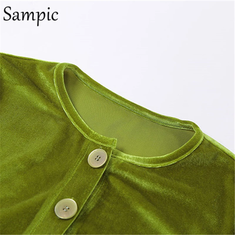 

Sampic Velvet Tracksuit Y2K Women Pants Set Winter Long Sleeve Shirt Tops And Skinny Pants Long Two Piece Set Casual Outfits