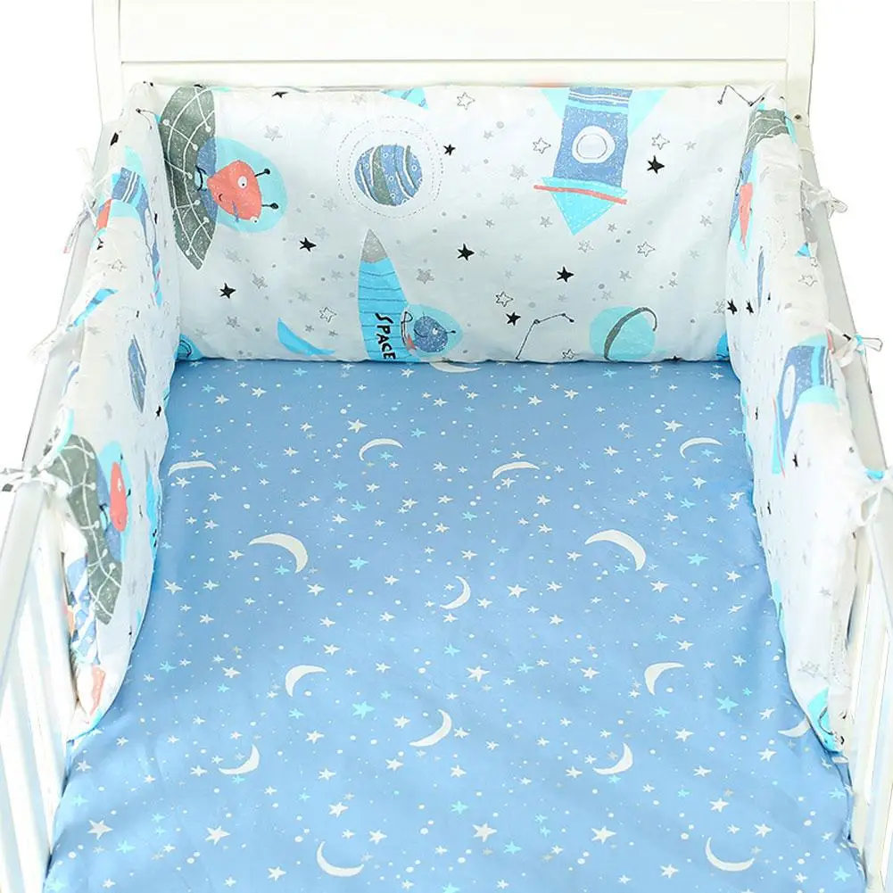 Kidlove детская кроватка бампер Съемный молния бампер из хлопка безопасное ограждение для младенцев линия bebe защита для кроватки 180*30 см