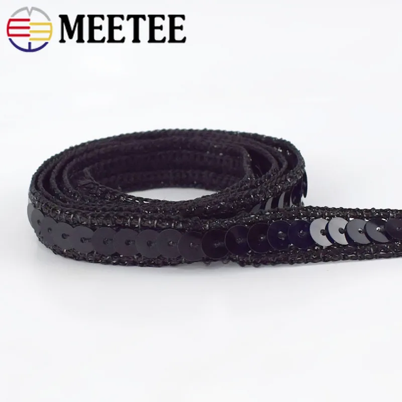 10/20 метров Metee 12 мм плетеная кружевная тканевая лента с блестками для