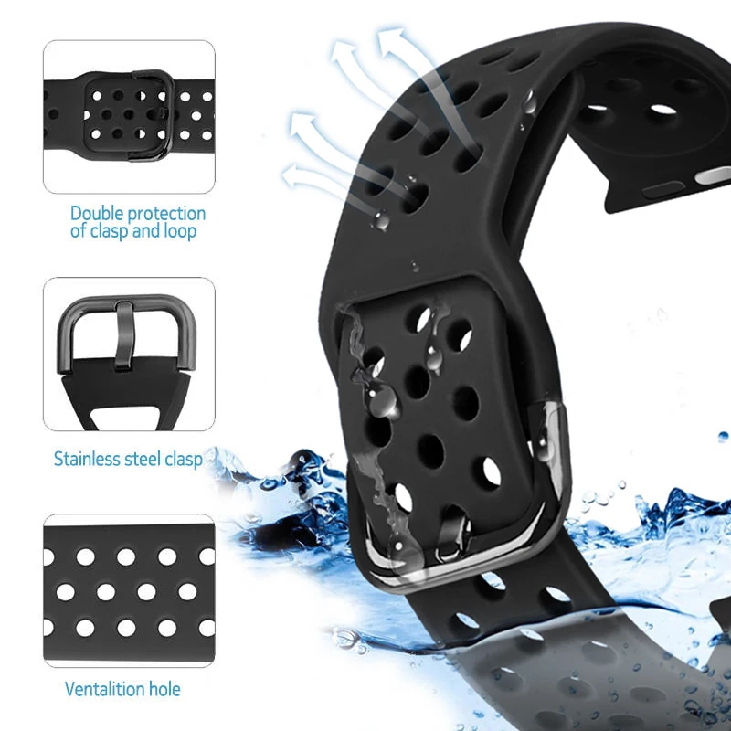 Ремешок для Apple Watch band 38мм 42мм iWatch 4 44мм 40мм Спортивный браслет с силиконовым