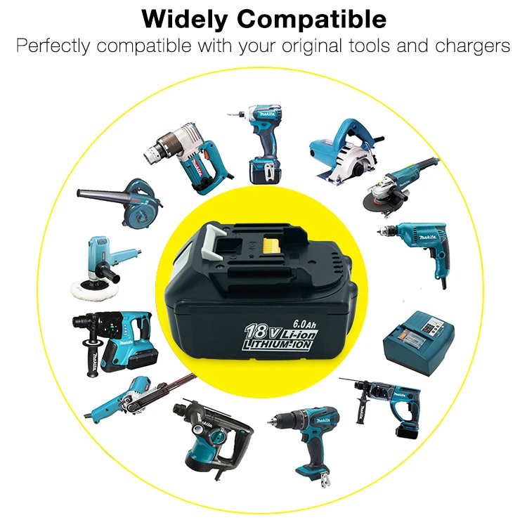Для Makita 18v Батарея 6000 мА/ч BL1860 BL1850 BL1830 литий ионный Перезаряжаемые Мощность