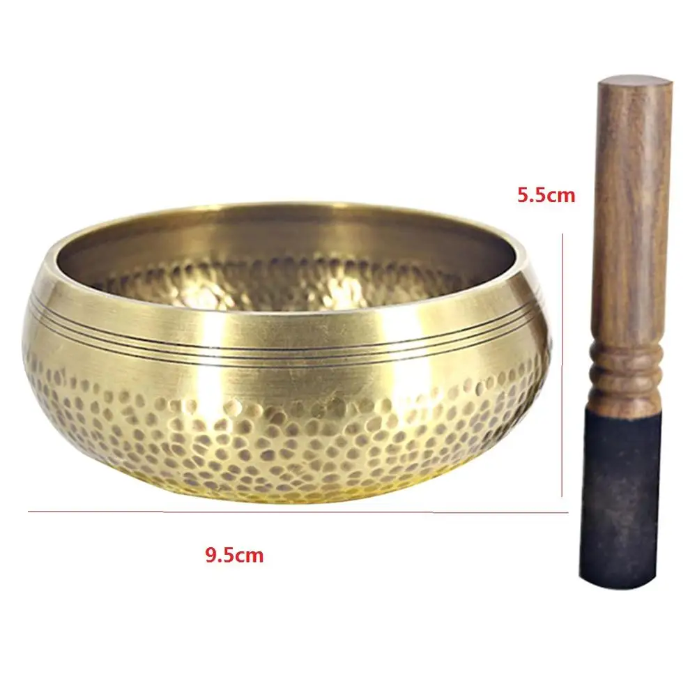 Непальская чаша ручной работы Будды Тибета, чаша, церемония, музыкальная терапия, медный колокольчик, медная тибетская Поющая чаша - Цвет: 9.5x5.5cm