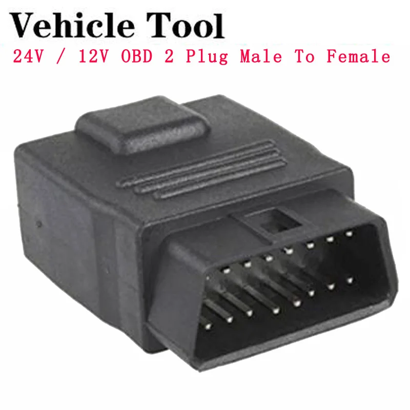 

OBD 2 Plug Male To Female Adapte Car Diagnostic Cable and Connector 24V / 12V Universal Truck To Car OBD Socket Diagnostics