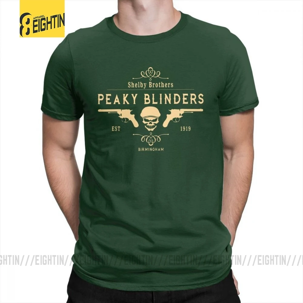 Forest Green Peaky Blinders, футболка, Shelby Brothers, новинка, круглый вырез, короткий рукав, мужские белые футболки, хлопок, потрясающая одежда - Цвет: Forest Green