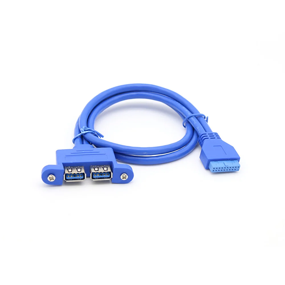 50cm 2 Ports USB 3.0 A Type Female to Motherboard 20 Pin Header Male Cable USB3.0 20pin Cables | Компьютеры и офис