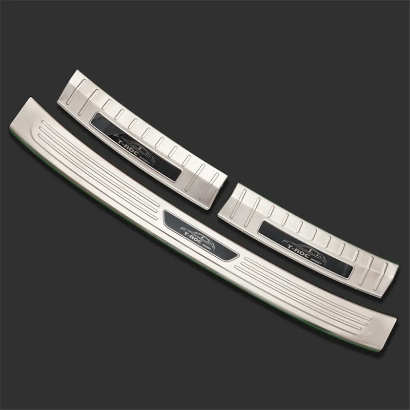 Для Volkswagen T Roc 2018 2020 нержавеющая сталь задняя защита автомобиля протектора