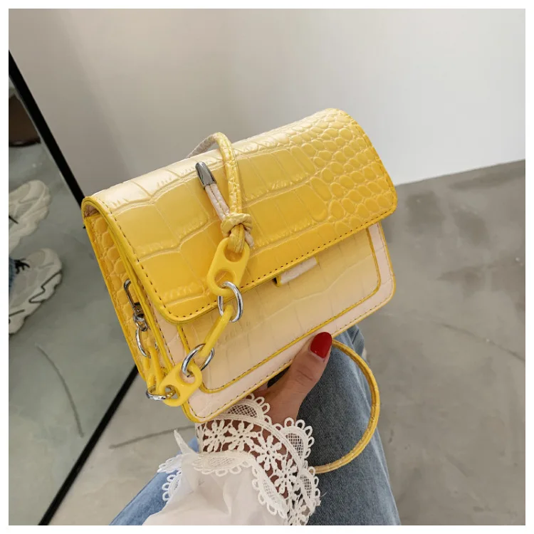 

Summer Color Contrast Chain Women's New Shoulder Crossbody Bag with Fashionable