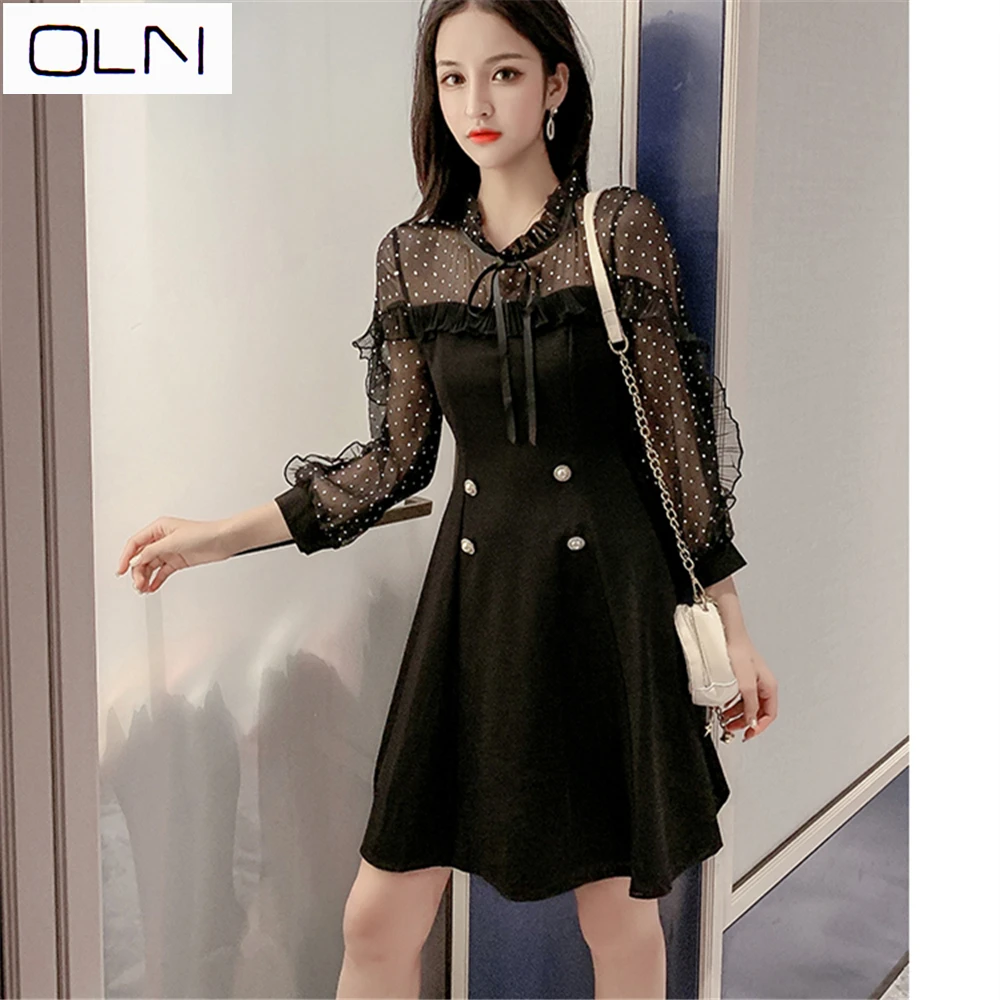 Платье OLN осень-зима корейское платье vestidos Новое поступление оптовая продажа