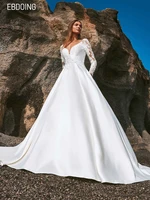 newest wedding dress for bride a line sweetheart neckline vestidos de novia full sleeves marry bride gown with lace appliques