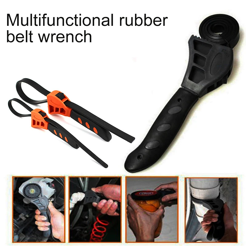 50 см трубопровода ключ дюймовый стандарт RubberStrap гаечный с ремнем регулируемый