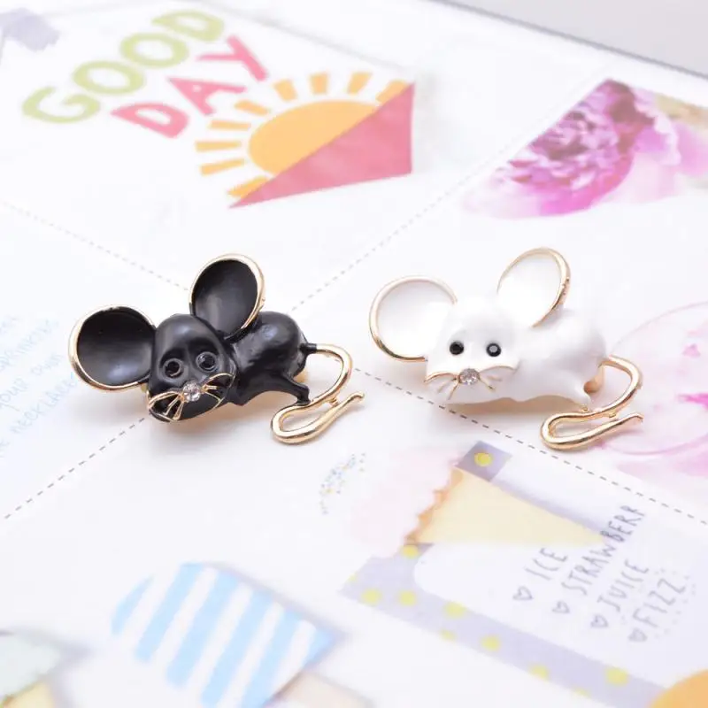 Маленькая брошь в виде мыши 2020 китайский год модные ювелирные изделия коробка