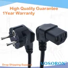 Угловой компьютерный сетевой кабель C13 европейского типа, адаптер типа F для IEC C13, Удлинительный шнур для монитора PDU, принтера Antminer, 1 м